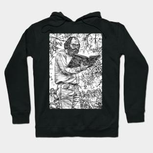 ALLEN GINSBERG reading - ink portrait .1 Hoodie